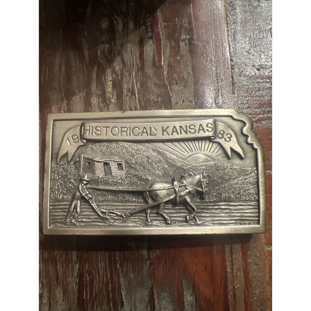 VTG Limited Edition Belt Buckle Historical Kansas Series 1983 # 157/500